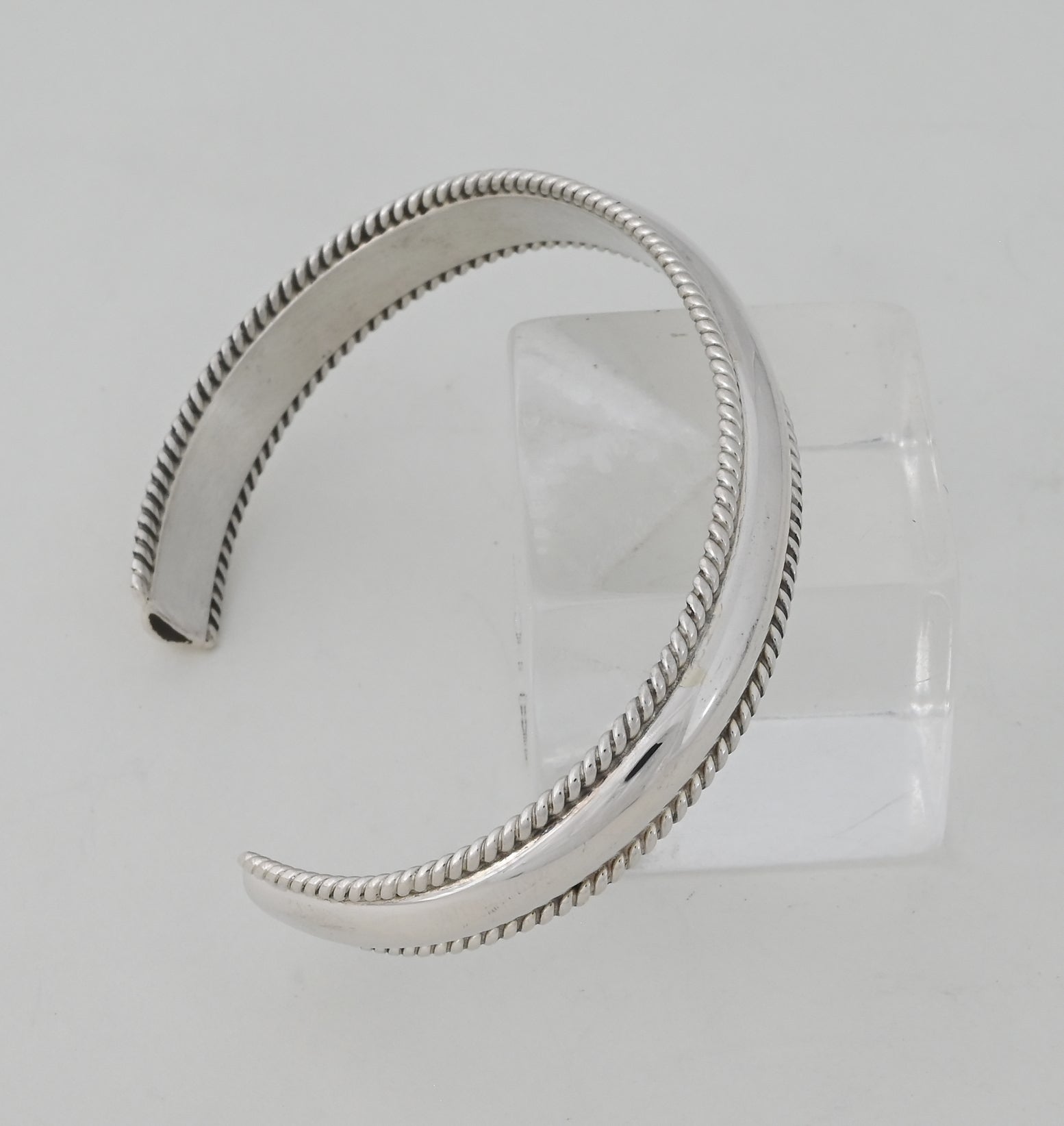 Bracelet, LARGE Cuff with twisted wire trim by Ben Tahe