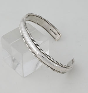 Bracelet, LARGE Cuff with twisted wire trim by Ben Tahe