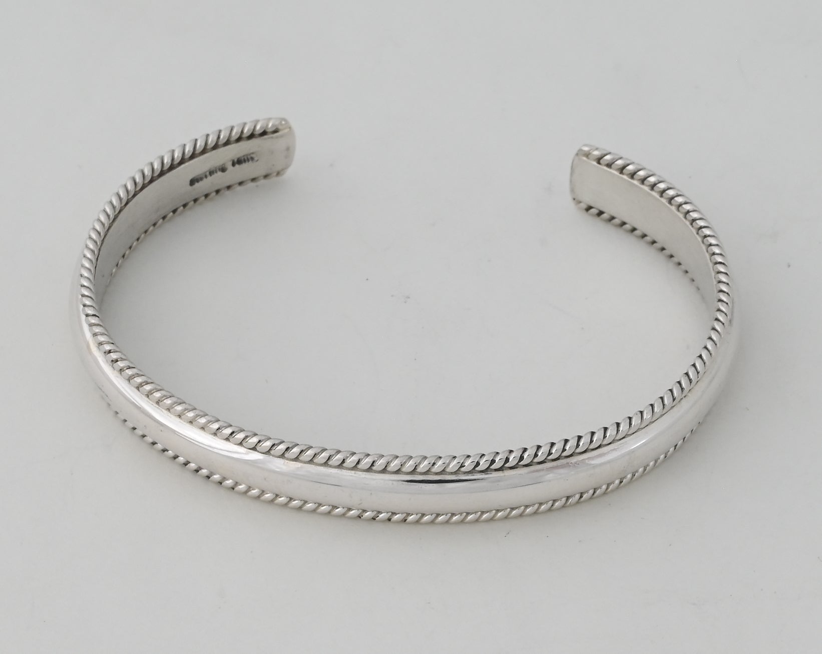 Bracelet, LARGE Cuff with twisted wire trim by Ben Tahe