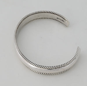 Bracelet, LARGE Cuff with twisted wire trim by Ben Tahe