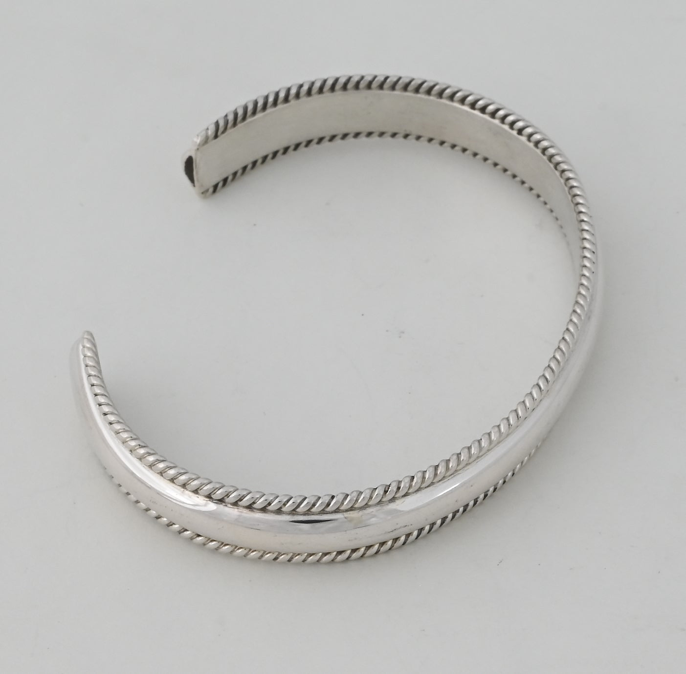 Bracelet, LARGE Cuff with twisted wire trim by Ben Tahe