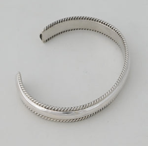 Bracelet, LARGE Cuff with twisted wire trim by Ben Tahe