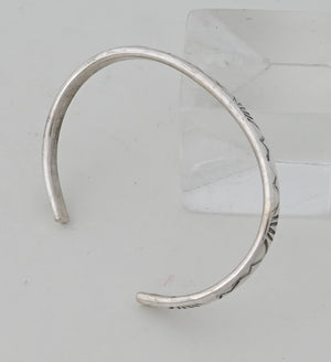 Bracelet, Oval Wire Cuff with stamping by Ben Tahe