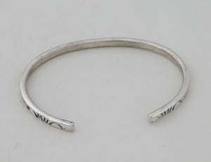 Bracelet, Oval Wire Cuff with stamping by Ben Tahe