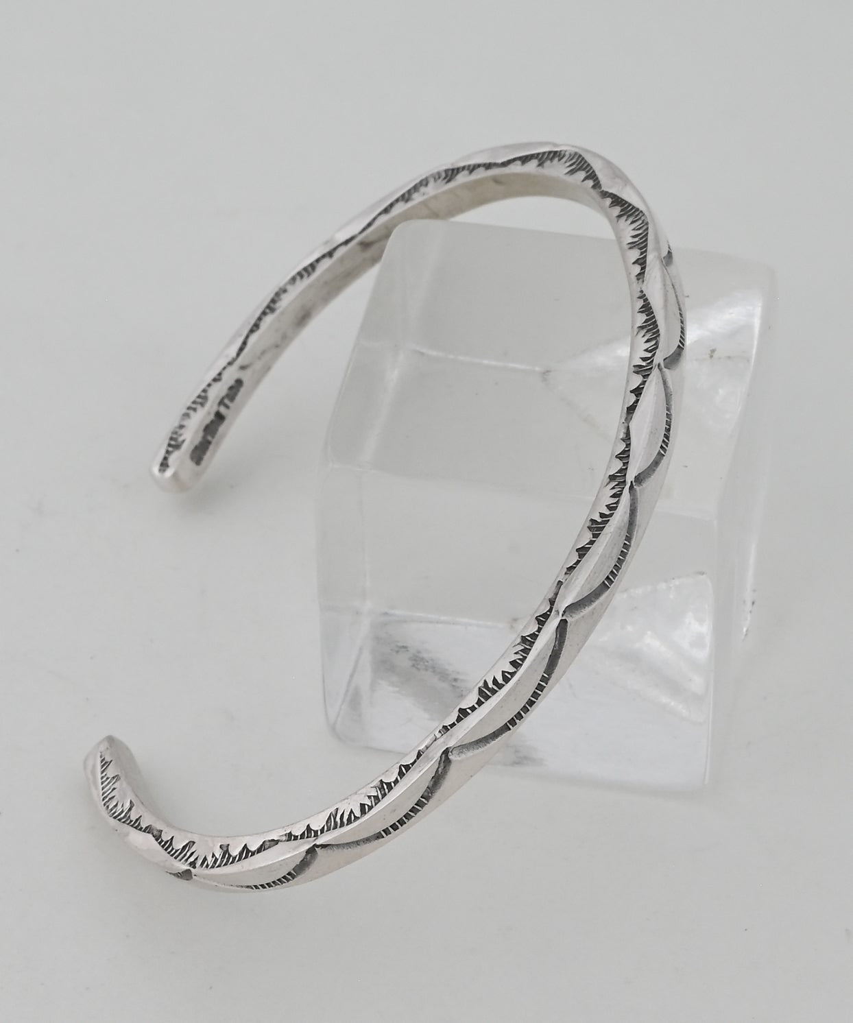 Bracelet, LARGE Square Wire Cuff with stamping by Ben Tahe