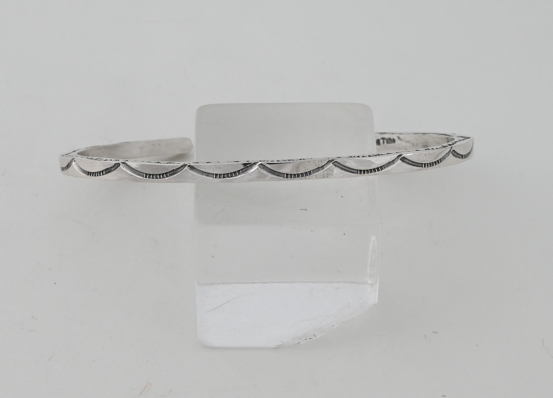 Bracelet, LARGE Square Wire Cuff with stamping by Ben Tahe