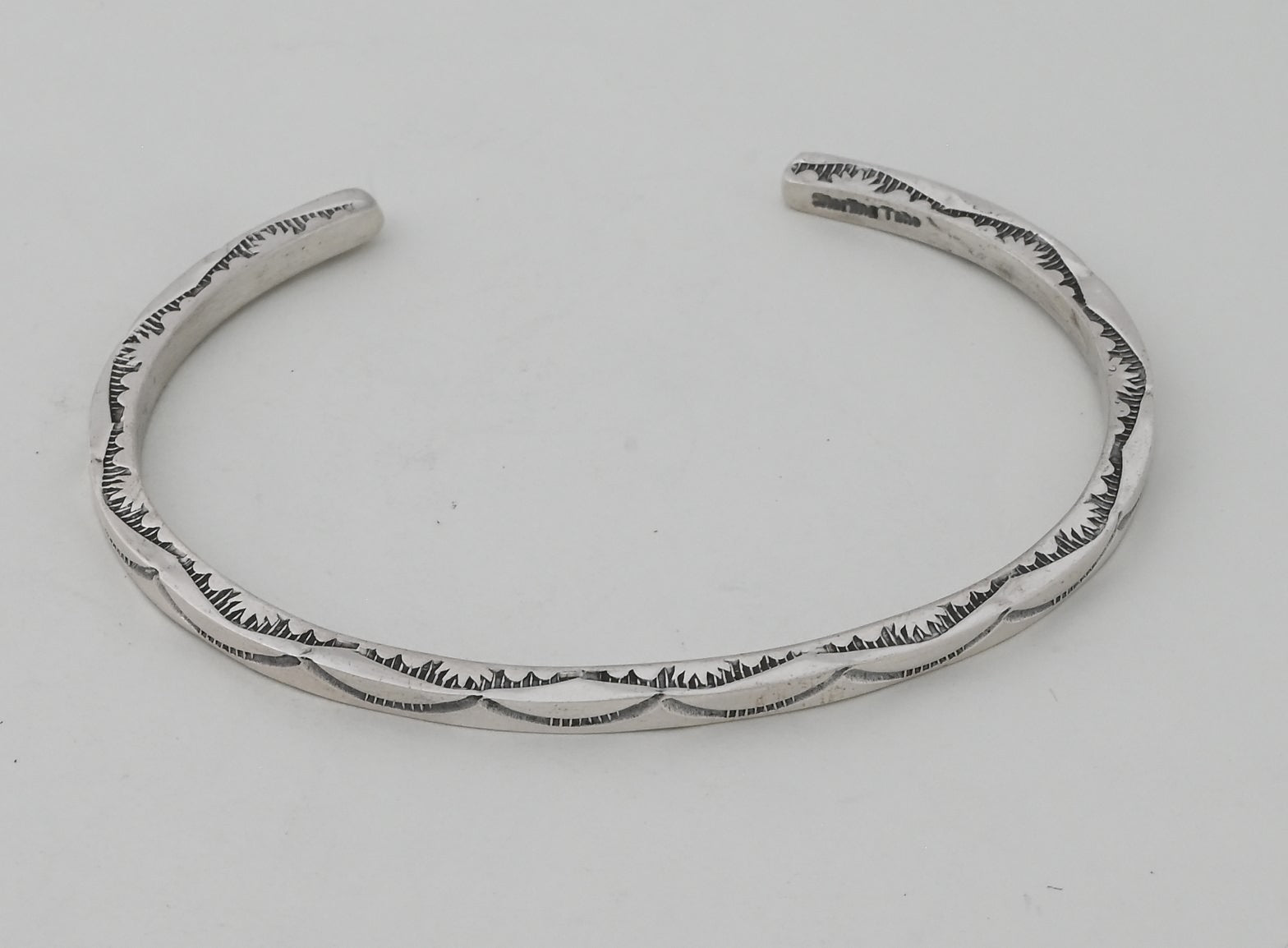 Bracelet, LARGE Square Wire Cuff with stamping by Ben Tahe