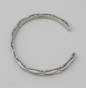 Bracelet, LARGE Square Wire Cuff with stamping by Ben Tahe