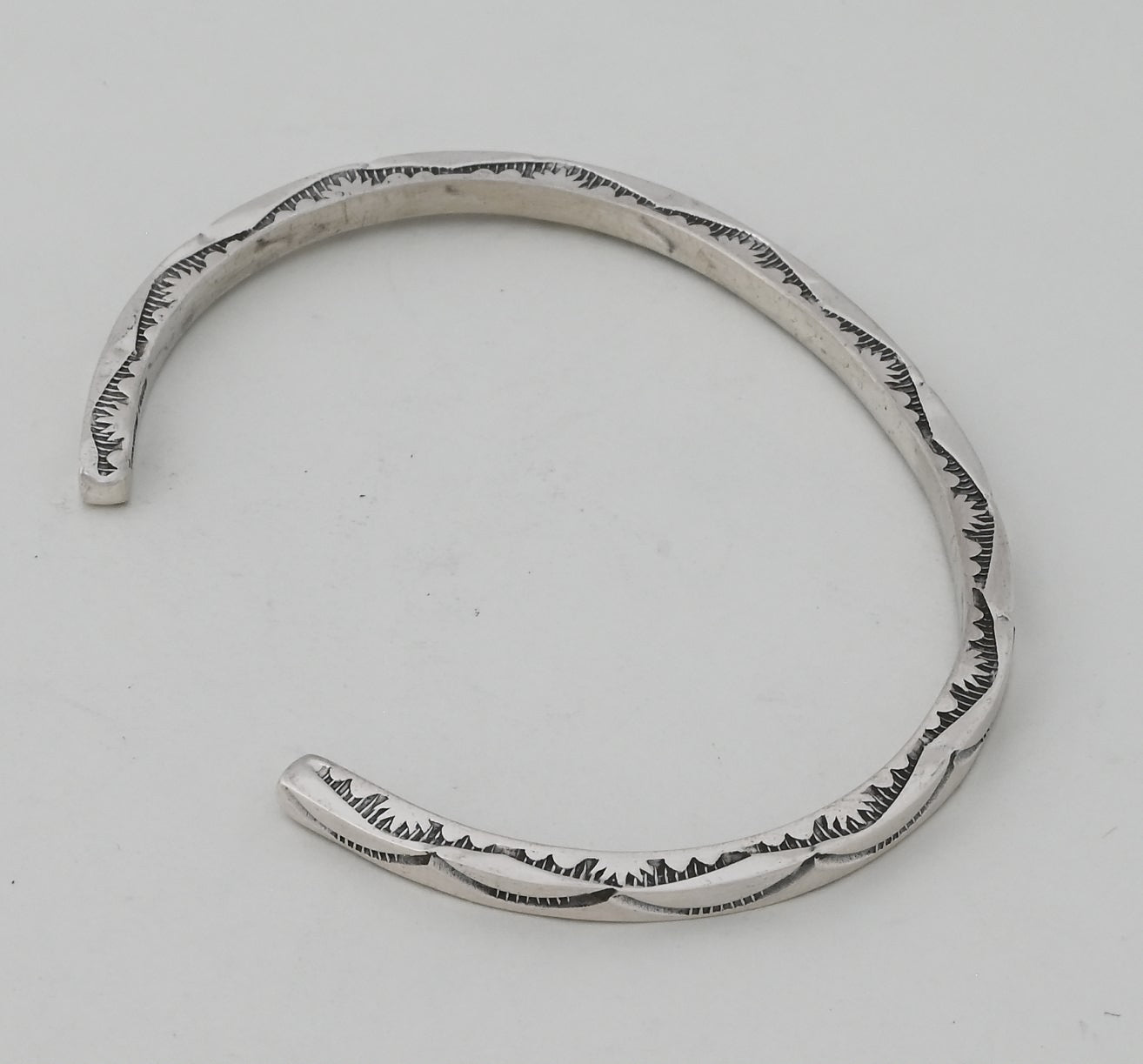 Bracelet, LARGE Square Wire Cuff with stamping by Ben Tahe