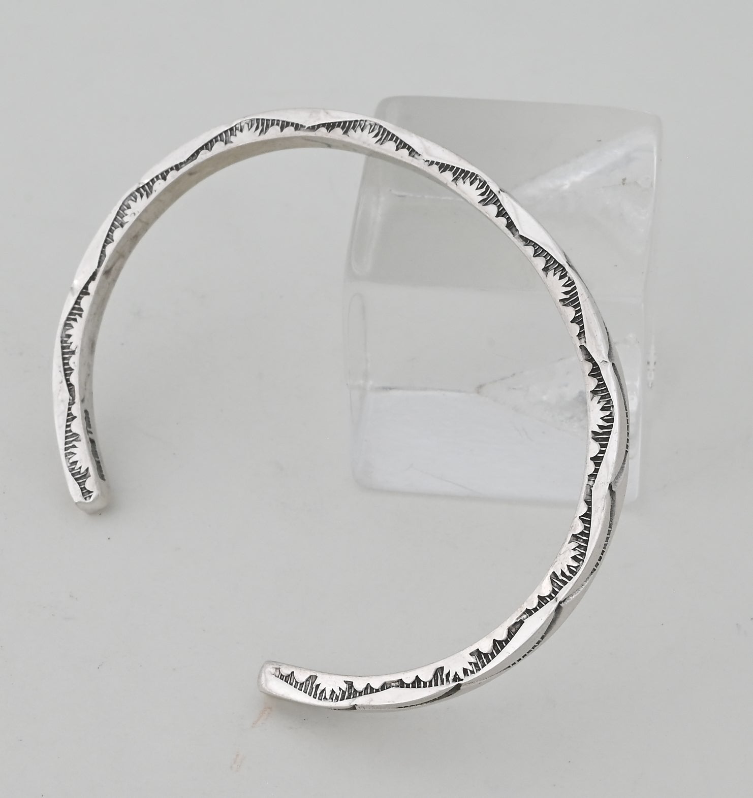 Bracelet, LARGE Square Wire Cuff with stamping by Ben Tahe