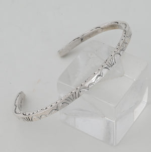 Bracelet, LARGE Square Wire Cuff with stamping by Ben Tahe