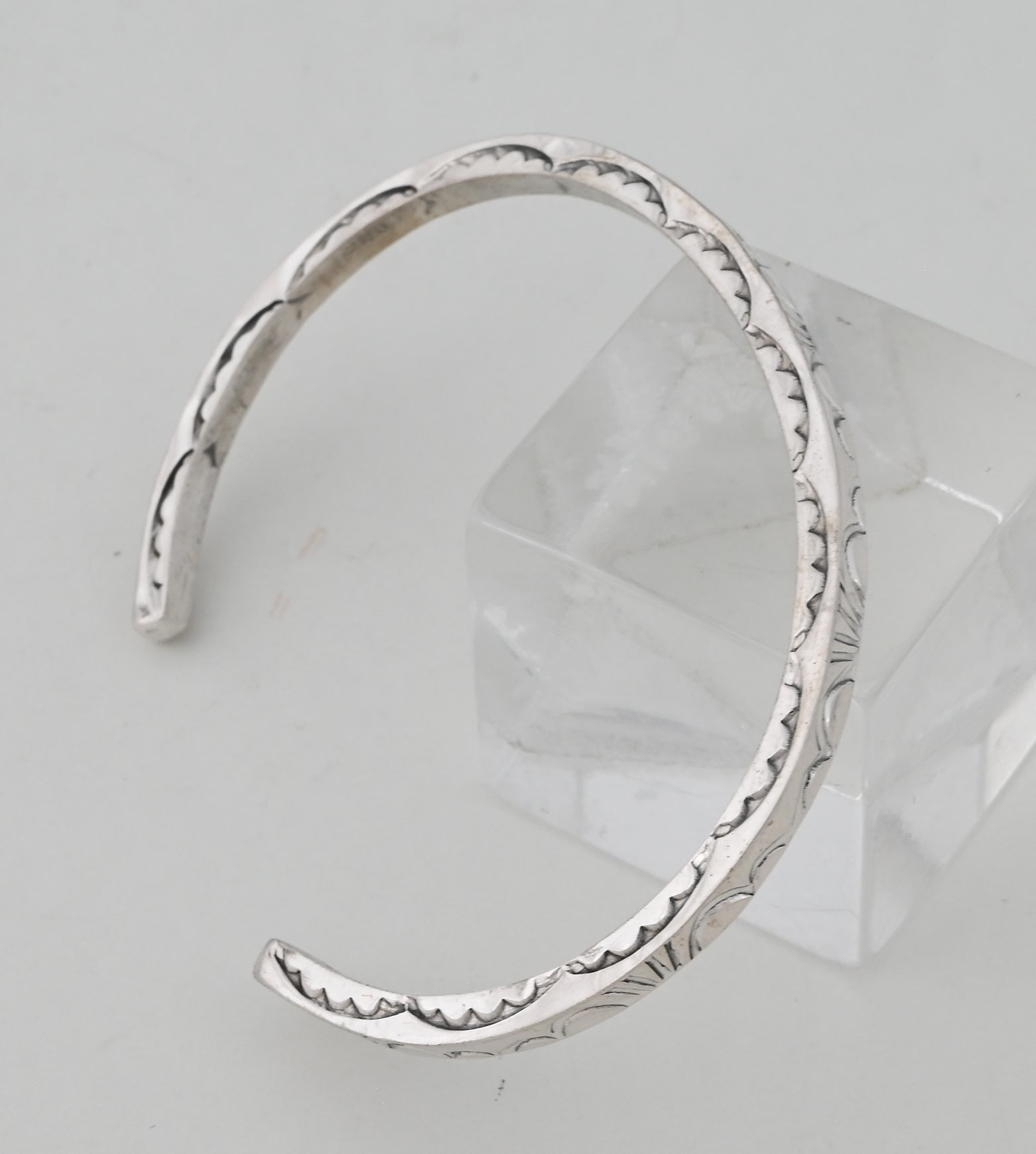 Bracelet, LARGE Square Wire Cuff with stamping by Ben Tahe