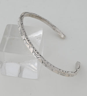 Bracelet, LARGE Square Wire Cuff with stamping by Ben Tahe