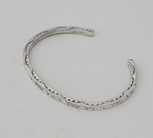 Bracelet, LARGE Square Wire Cuff with stamping by Ben Tahe