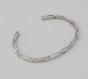 Bracelet, LARGE Square Wire Cuff with stamping by Ben Tahe