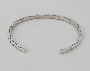 Bracelet, LARGE Square Wire Cuff with stamping by Ben Tahe