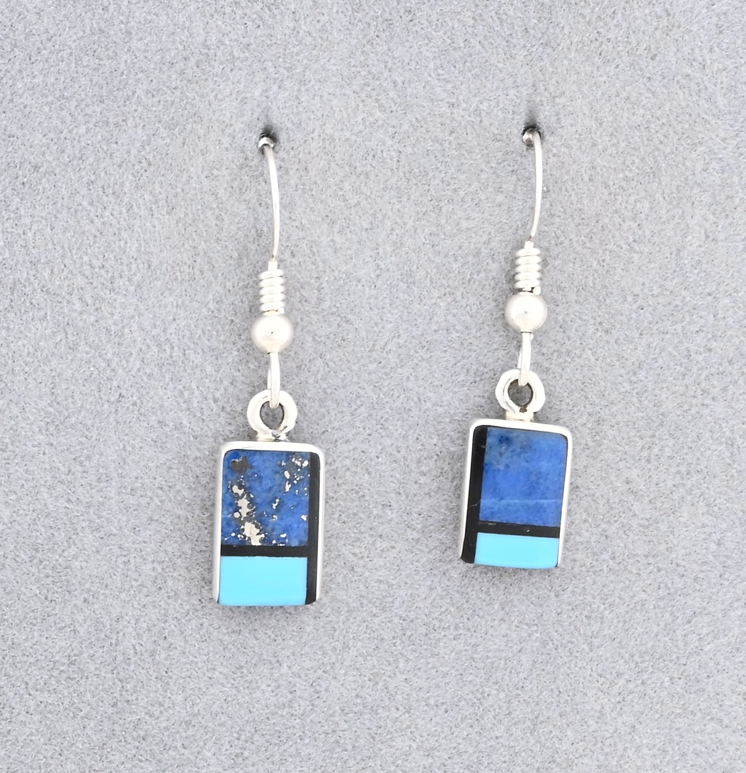 Earrings with Inlay on Wires by Jimmy Poyer