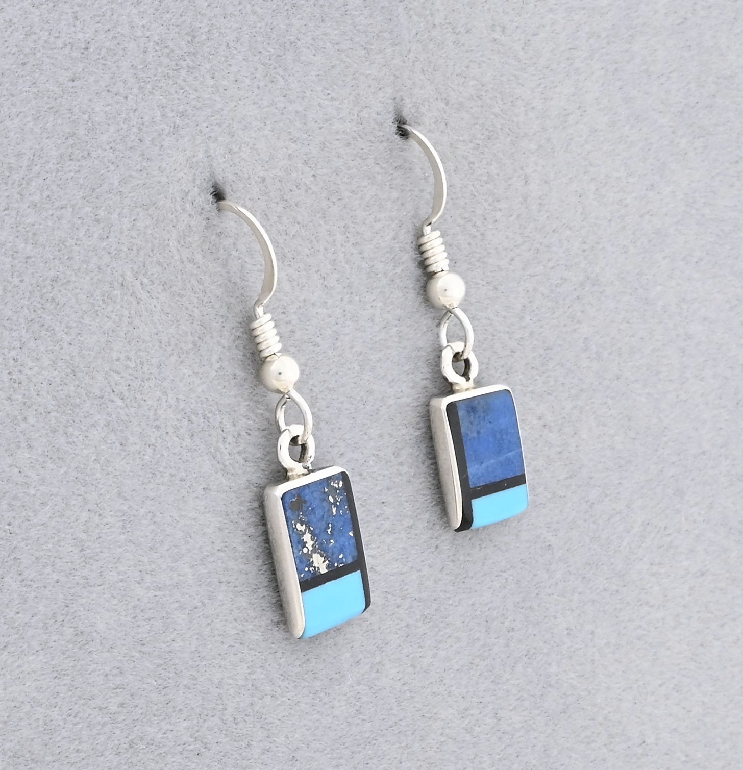 Earrings with Inlay on Wires by Jimmy Poyer