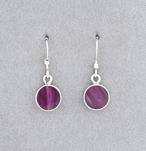 Earrings with Purple Spiny Oyster by Jimmy Poyer