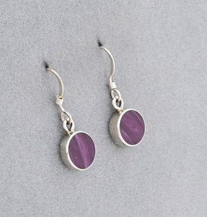 Earrings with Purple Spiny Oyster by Jimmy Poyer