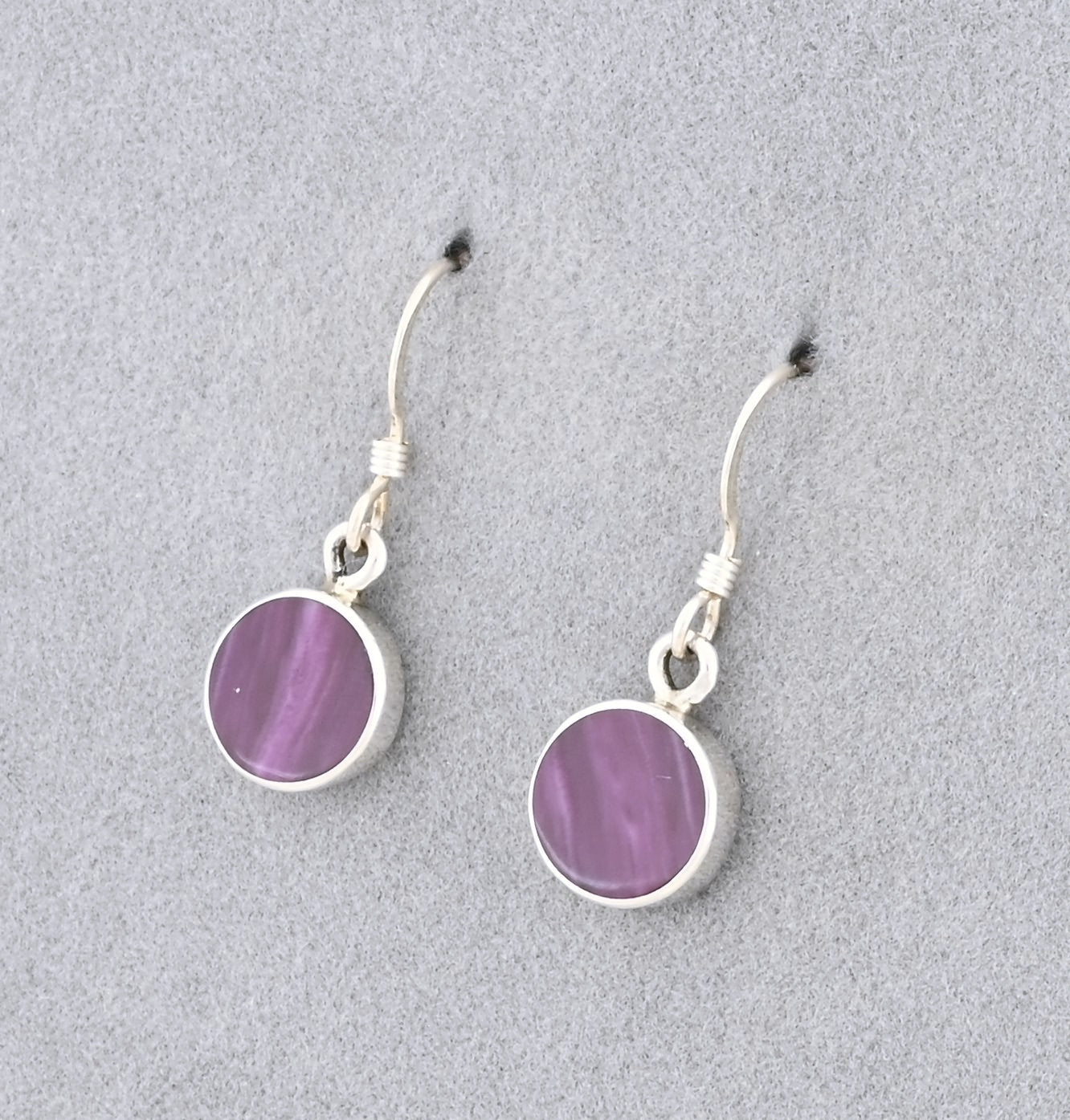 Earrings with Purple Spiny Oyster by Jimmy Poyer