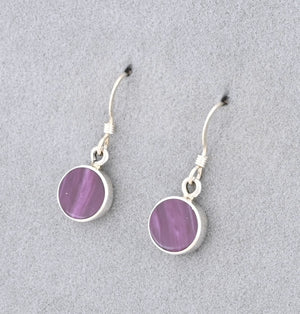 Earrings with Purple Spiny Oyster by Jimmy Poyer