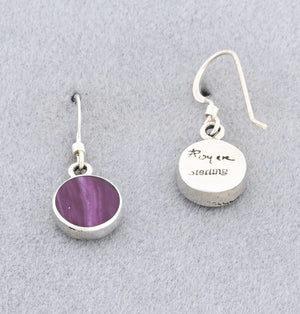 Earrings with Purple Spiny Oyster by Jimmy Poyer
