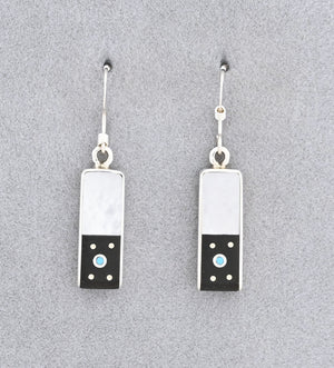 Earrings with Inlay Drops by Jimmy Poyer