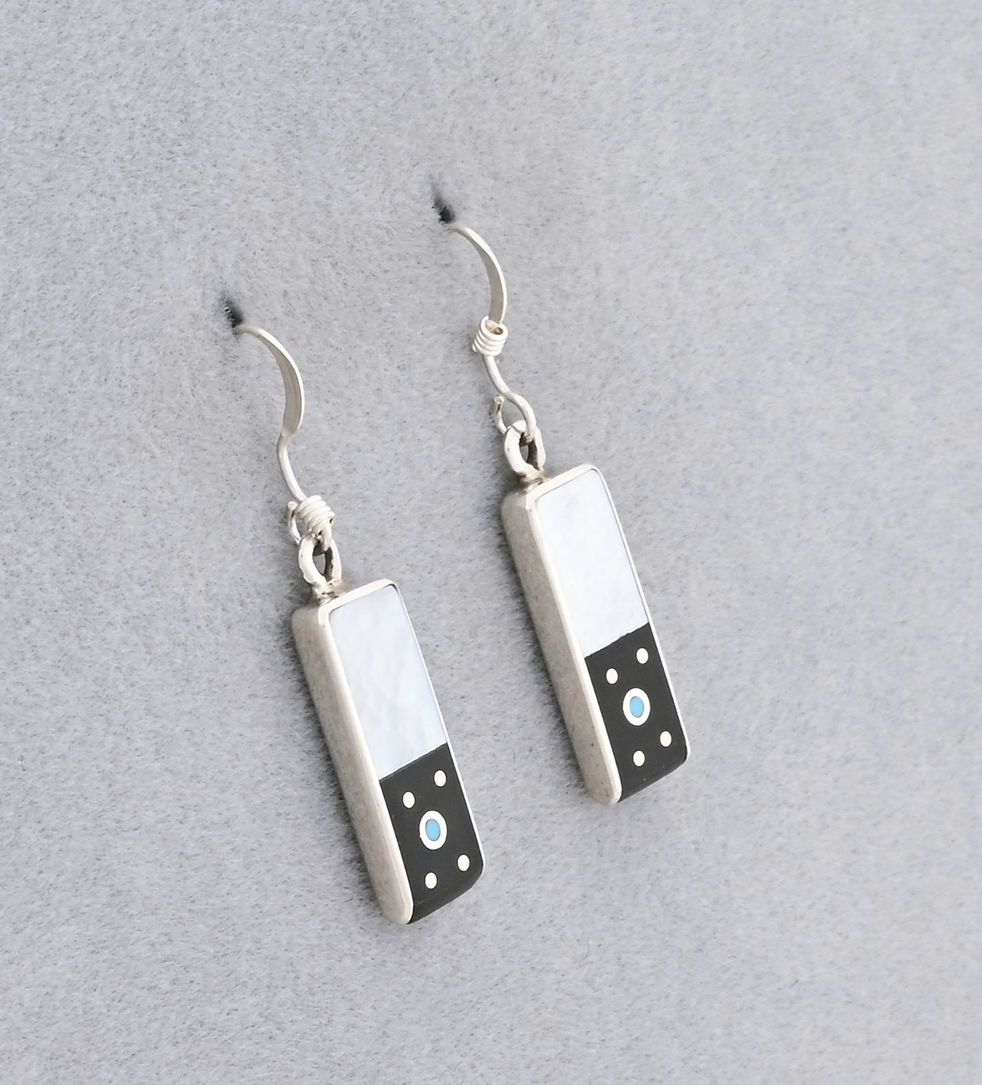 Earrings with Inlay Drops by Jimmy Poyer