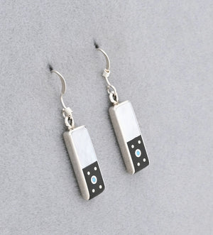 Earrings with Inlay Drops by Jimmy Poyer