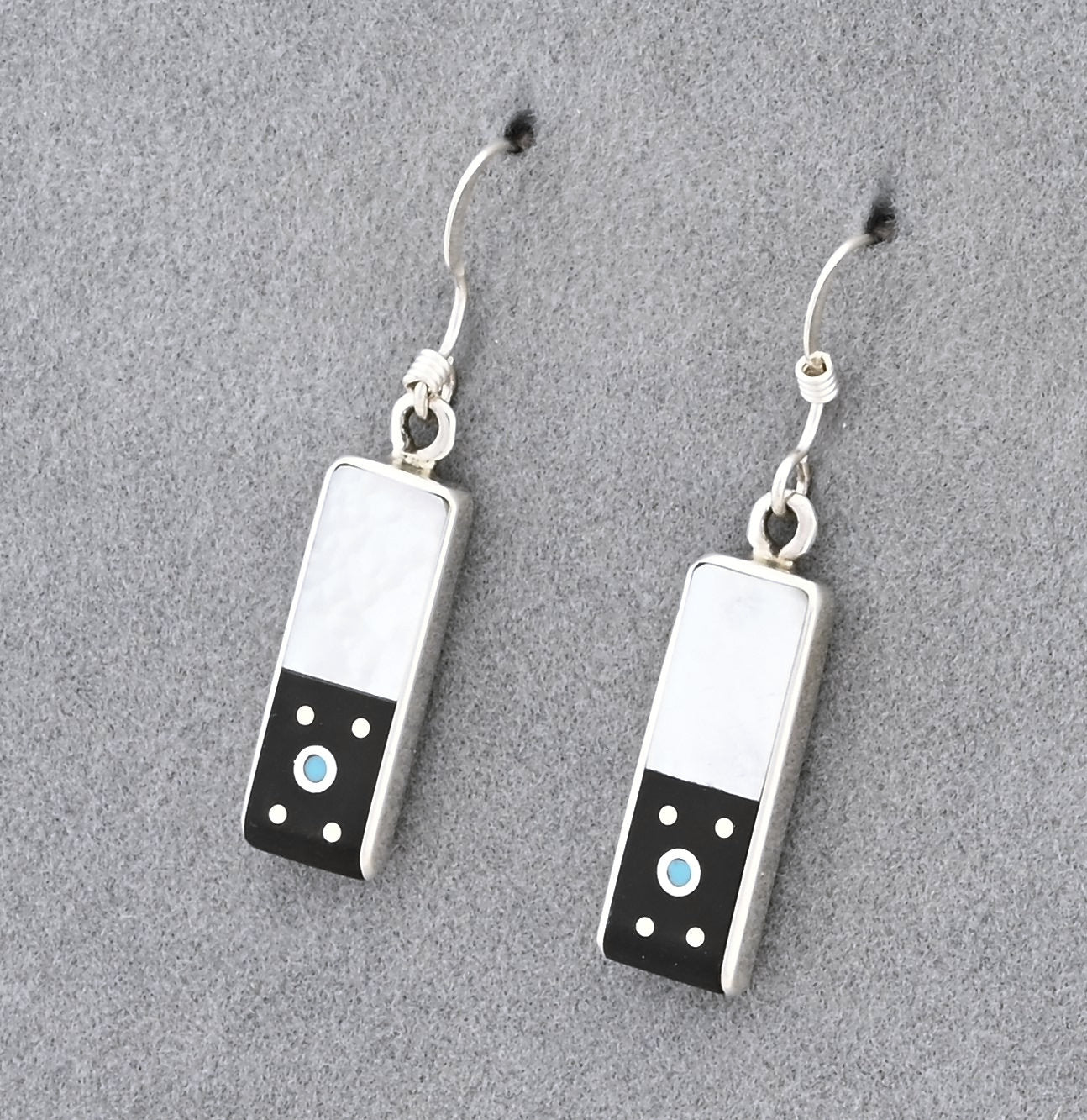 Earrings with Inlay Drops by Jimmy Poyer