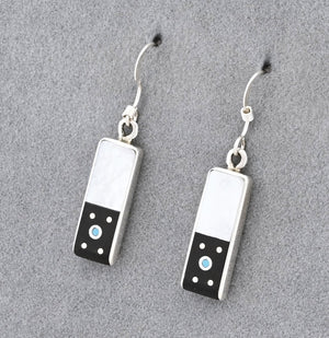 Earrings with Inlay Drops by Jimmy Poyer