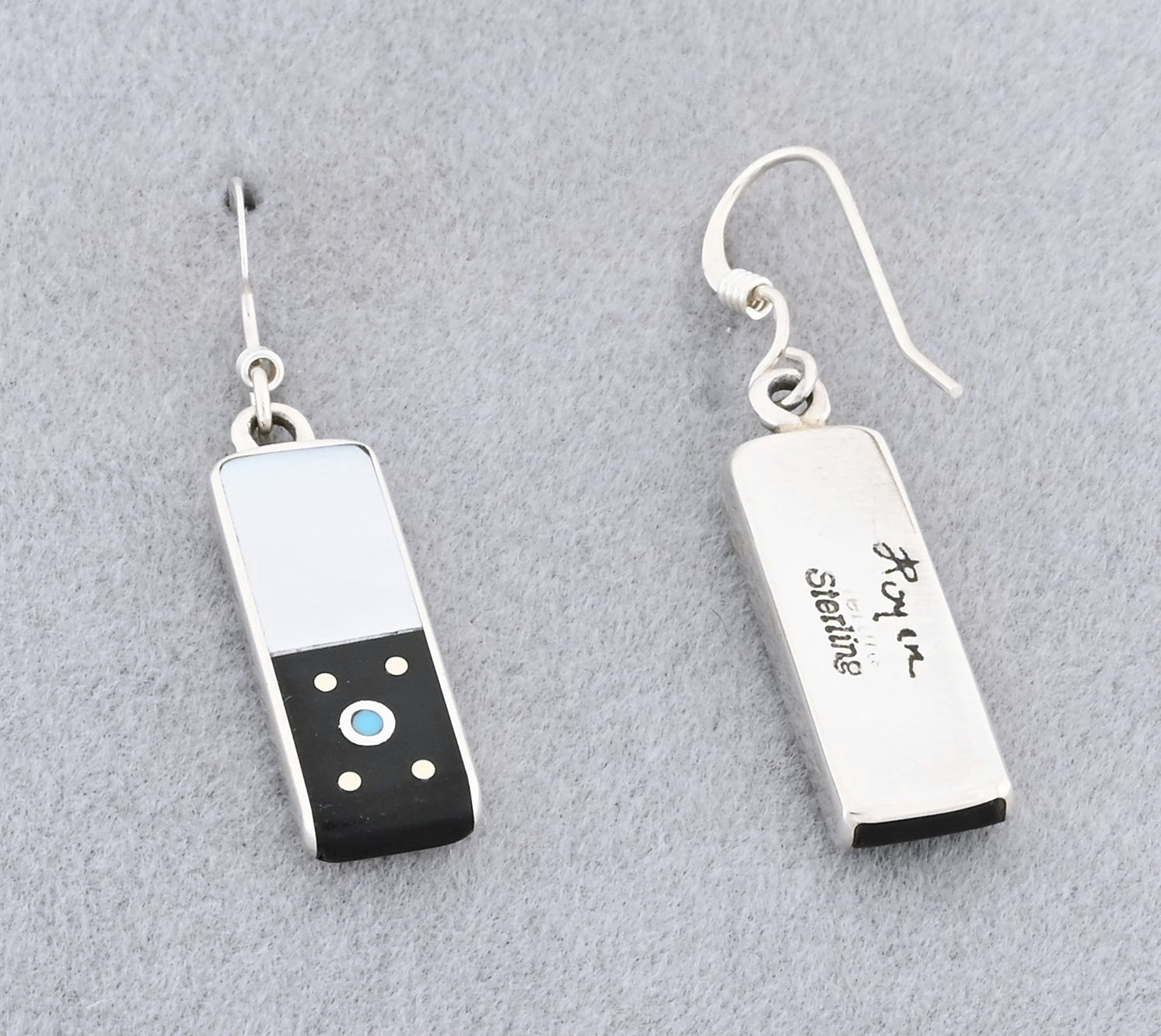 Earrings with Inlay Drops by Jimmy Poyer