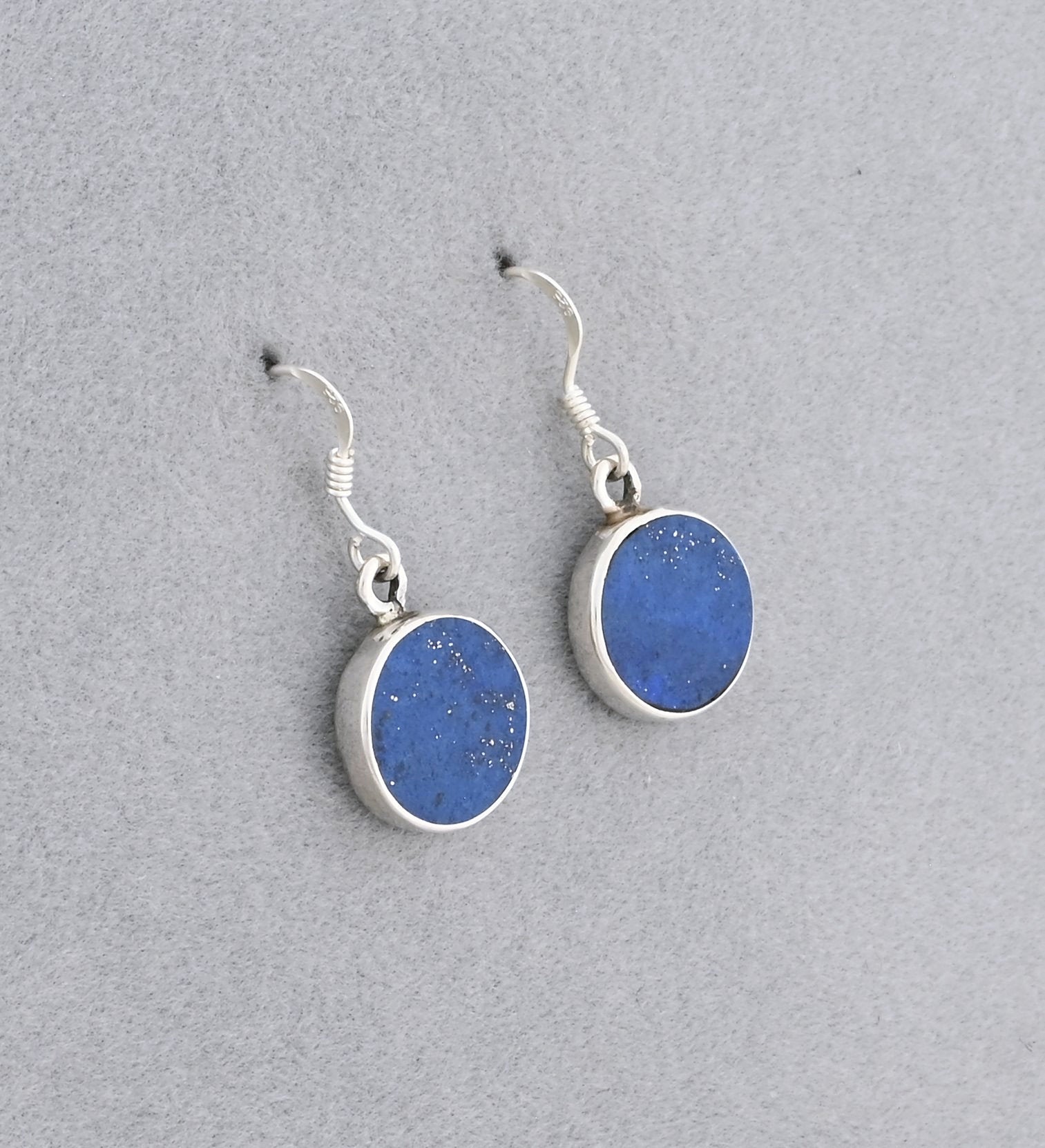 Earrings with Denim Lapis by Jimmy Poyer