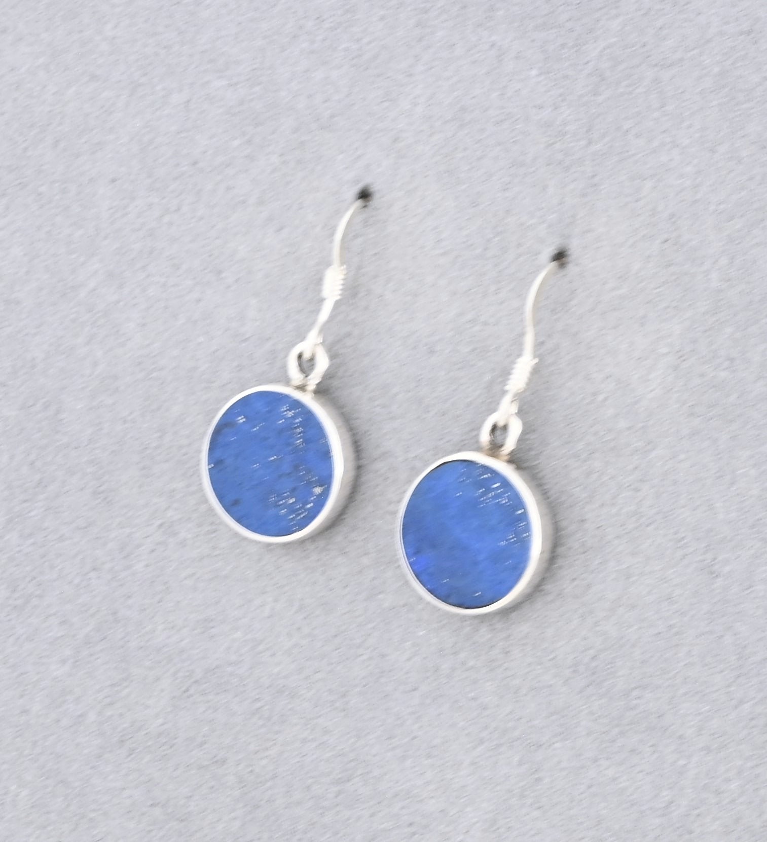 Earrings with Denim Lapis by Jimmy Poyer