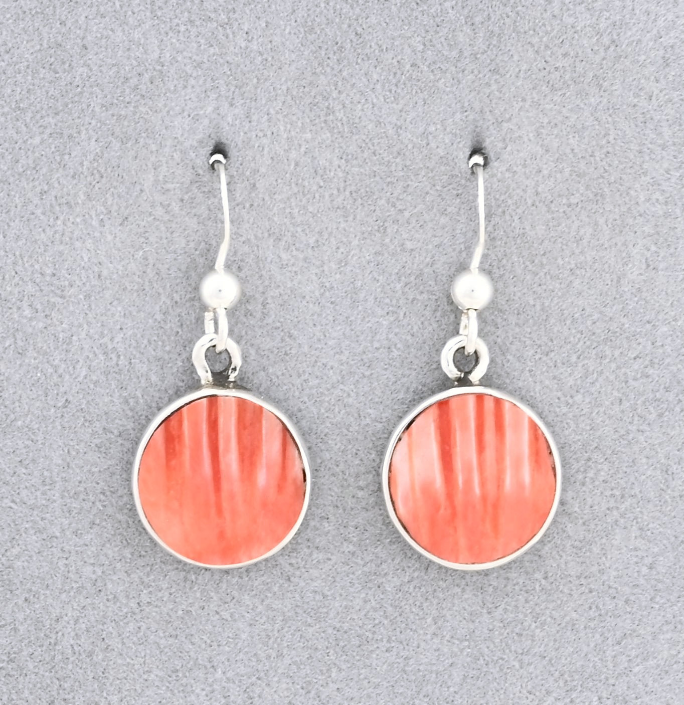 Earrings with Orange Spiny Oyster by Jimmy Poyer