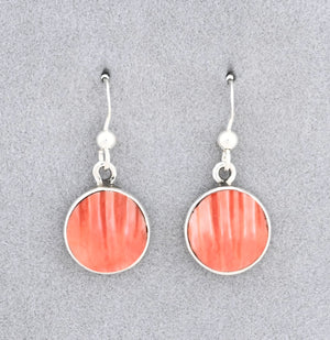 Earrings with Orange Spiny Oyster by Jimmy Poyer