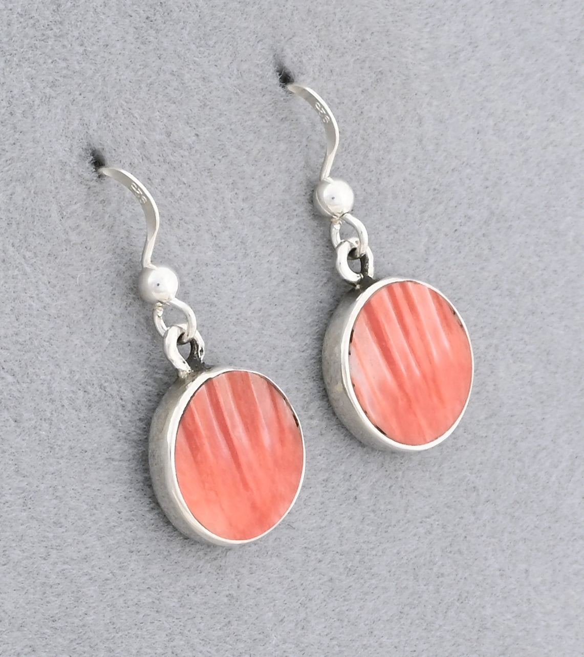 Earrings with Orange Spiny Oyster by Jimmy Poyer