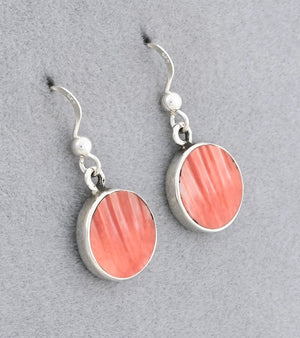 Earrings with Orange Spiny Oyster by Jimmy Poyer