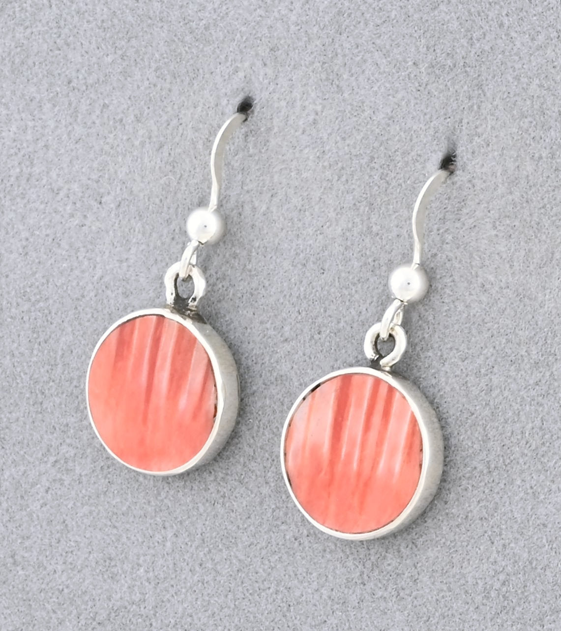 Earrings with Orange Spiny Oyster by Jimmy Poyer