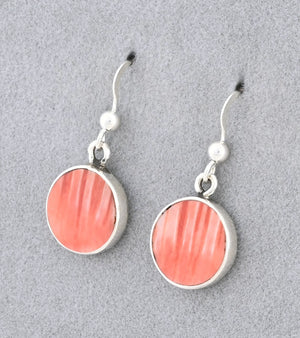Earrings with Orange Spiny Oyster by Jimmy Poyer