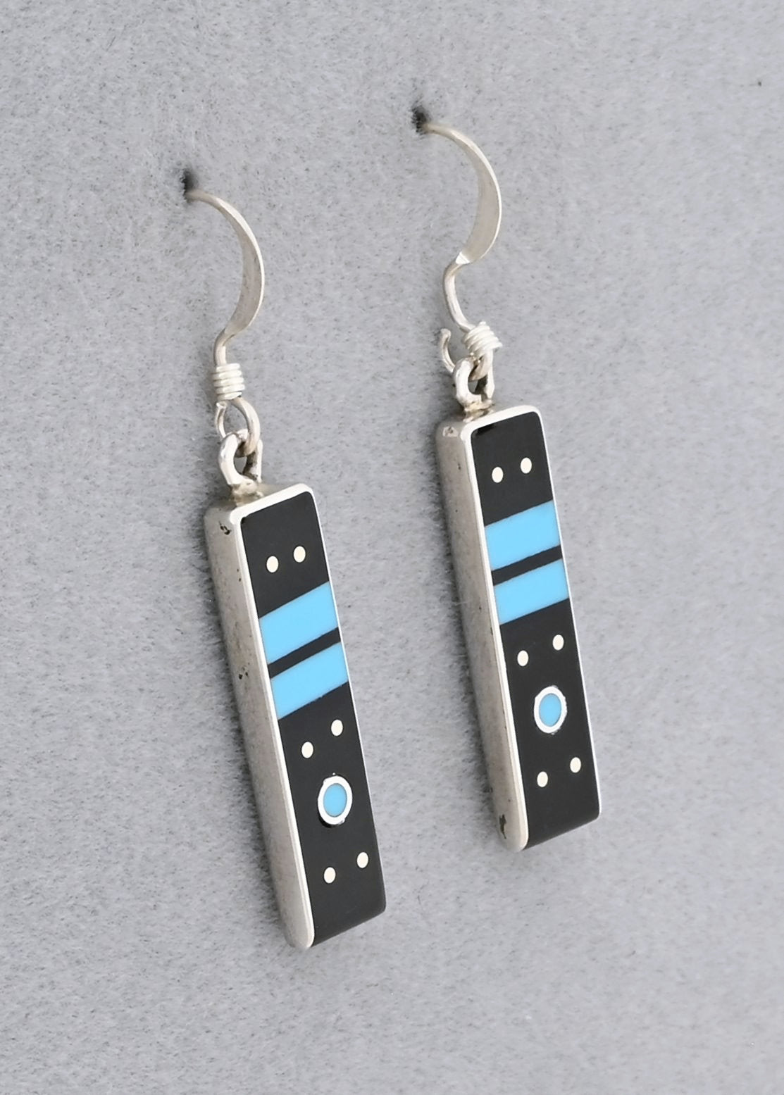 Earrings with Onyx and Turquoise by Jimmy Poyer