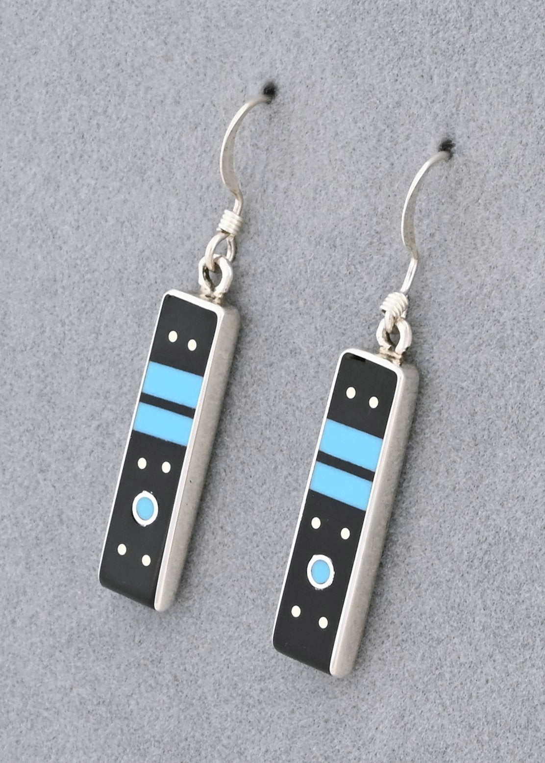 Earrings with Onyx and Turquoise by Jimmy Poyer