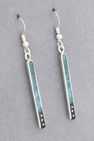 Earrings with Turquoise and Onyx by Jimmy Poyer