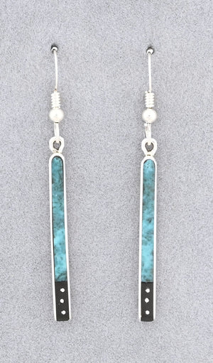 Earrings with Turquoise and Onyx by Jimmy Poyer
