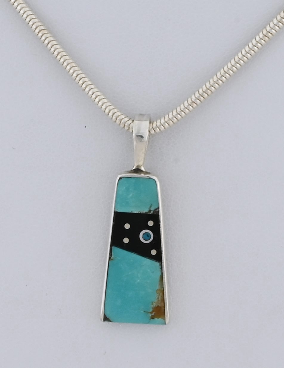 Pendant with Turquoise and Onyx by Jimmy Poyer