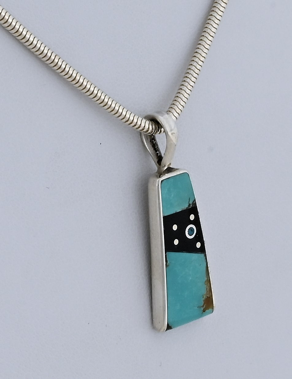 Pendant with Turquoise and Onyx by Jimmy Poyer
