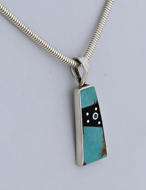 Pendant with Turquoise and Onyx by Jimmy Poyer