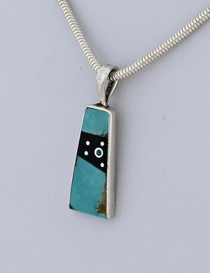 Pendant with Turquoise and Onyx by Jimmy Poyer