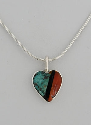 Pendant with Heart Shaped Inlay by Jimmy Poyer